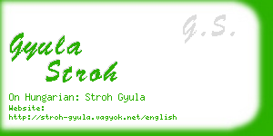gyula stroh business card
